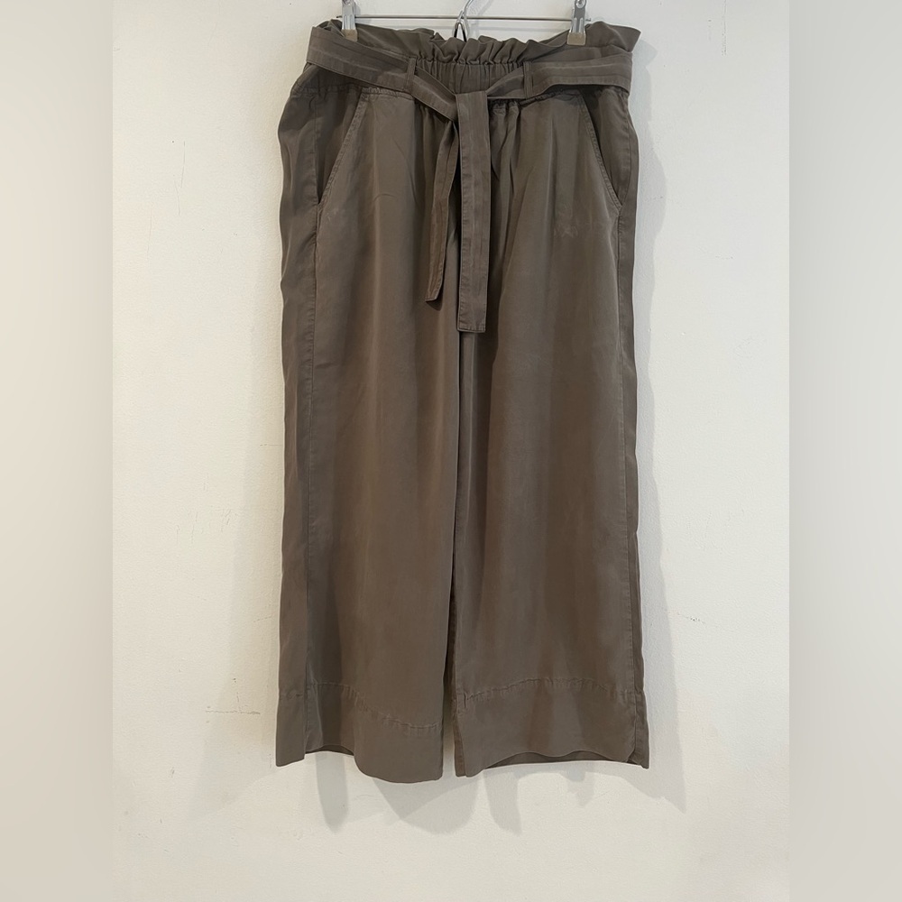 Thread & Supply green olive  paper Pants wide leg XL